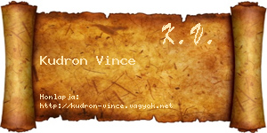 Kudron Vince névjegykártya