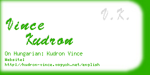 vince kudron business card